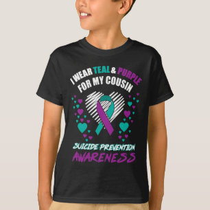 I Wear TealandPurple For My Cousin Suicide Prevent T-Shirt