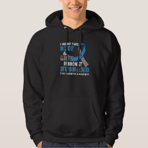 I Wear This Blue & Grey For My Husband Diabetes Aw Hoodie
