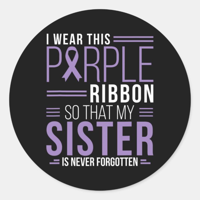 I Wear This Purple Ribbon Overdose Awareness Day G Classic Round Sticker (Front)