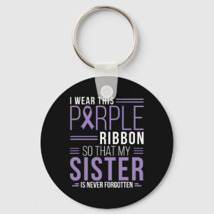 I Wear This Purple Ribbon Overdose Awareness Day G Key Ring