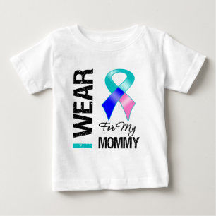 I Wear Thyroid Cancer Ribbon For My Mummy Baby T-Shirt