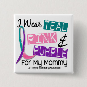 I Wear Thyroid Ribbon For My Mummy 37 15 Cm Square Badge