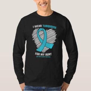 I Wear Turquoise For My Aunt Addiction Recovery Aw T-Shirt