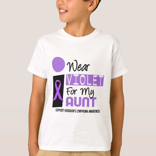 I Wear Violet For My Aunt 9 Hodgkins Lymphoma T-Shirt (Front)