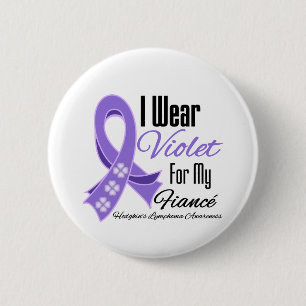 I Wear Violet Hodgkin's Lymphoma Fiancé 6 Cm Round Badge