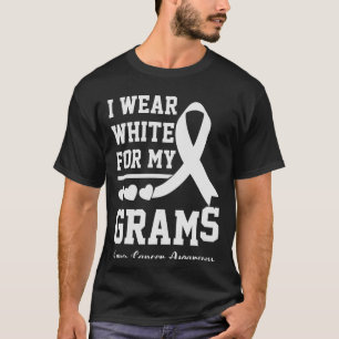 i wear white my grams lung cancer awareness family T-Shirt