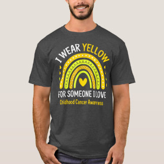 I Wear Yellow Childhood Cancer Awareness Yellow Ra T-Shirt