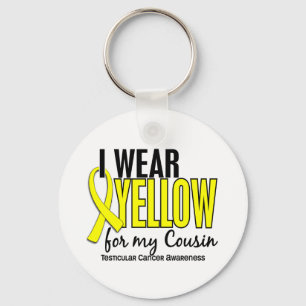 I Wear Yellow Cousin 10 Testicular Cancer Key Ring