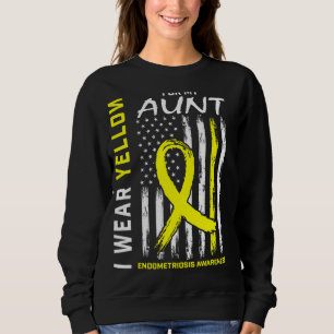 I Wear Yellow For Aunt Endometriosis Awareness Ame Sweatshirt