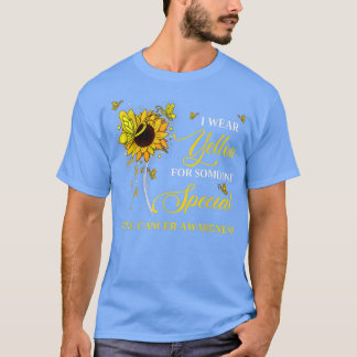 I Wear Yellow For Bone Cancer Awareness Sunflower T-Shirt