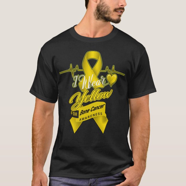I wear Yellow For Bone Cancer Awareness T-Shirt (Front)
