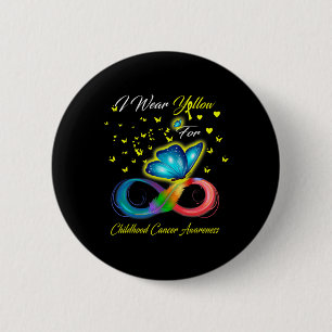 I Wear Yellow For Childhood Cancer Awareness  6 Cm Round Badge