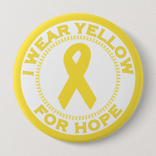 I Wear Yellow For Hope 10 Cm Round Badge