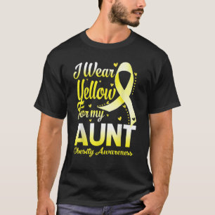 I Wear Yellow For My Aunt Obesity Awareness Ribbon T-Shirt