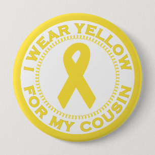 I Wear Yellow For My Cousin 10 Cm Round Badge
