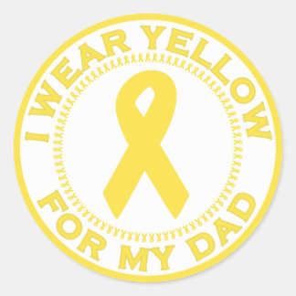 I Wear Yellow For My Dad Classic Round Sticker