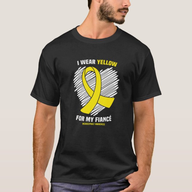 I Wear Yellow For My Fiance Microcephaly Awareness T-Shirt (Front)