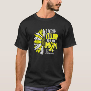 I Wear Yellow For My Mom Sarcoma Awareness Ribbon T-Shirt