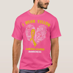 I Wear Yellow For Sarcoma Cancer Awareness Faith H T-Shirt