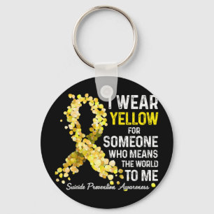 I Wear Yellow For Someone Miss Suicide Prevention Key Ring