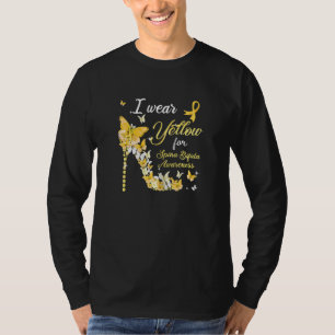 I Wear Yellow For Spina Bifida Awareness Butterfli T-Shirt