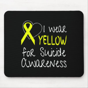 I Wear Yellow For Suicide Awareness Ribbon  Mouse Pad