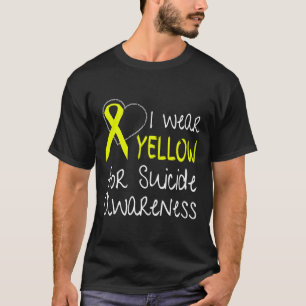 I Wear Yellow For Suicide Awareness Ribbon  T-Shirt