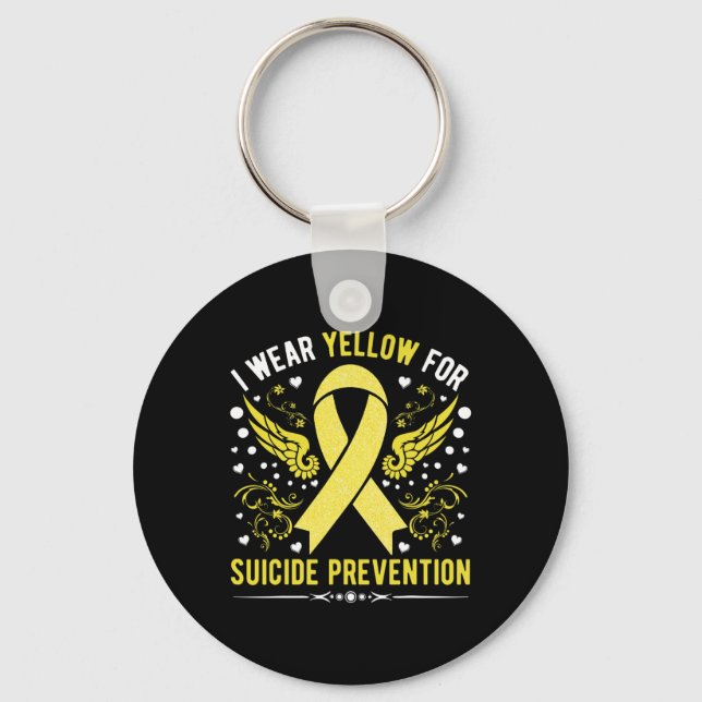 I Wear Yellow For Suicide Prevention Awareness Sup Key Ring (Front)