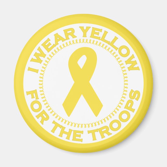 I Wear Yellow For The Troops Magnet (Front)