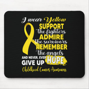 I Wear Yellow Support Fighters Childhood Cancer Aw Mouse Pad