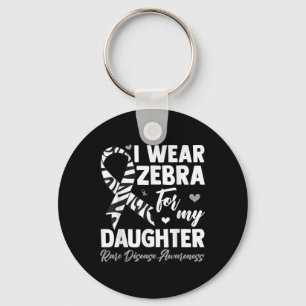I Wear Zebra For My Daughter Rare Disease Awarenes Key Ring