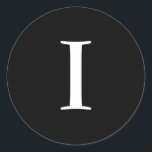 I Wedding Monogram Black Stickers<br><div class="desc">These stickers feature an elegant I monogram. Great for wedding favours,  etc!</div>