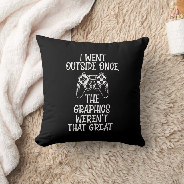 I Went Outside - Funny Gamer Cushion (Blanket)