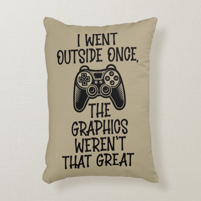 I Went Outside - Funny Gamer Decorative Cushion (Front(Vertical))