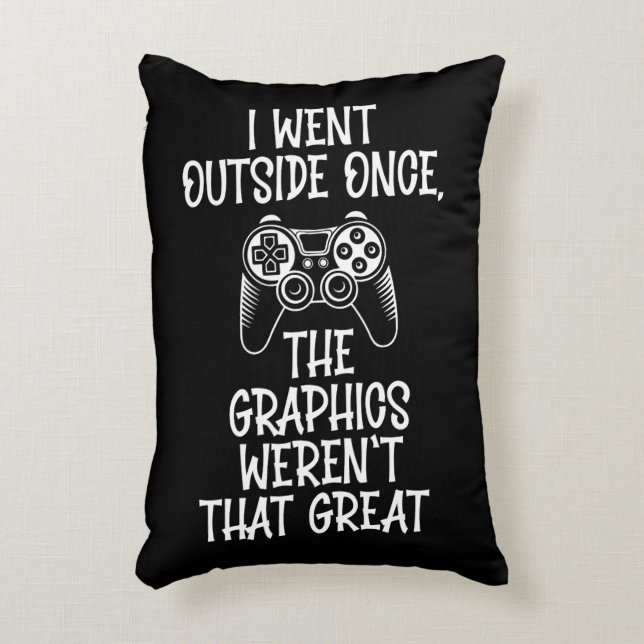 I Went Outside - Funny Gamer Decorative Cushion (Front(Vertical))