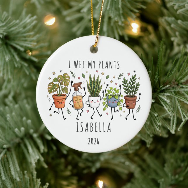 I Wet My Plants Personalised Ornament (Tree)