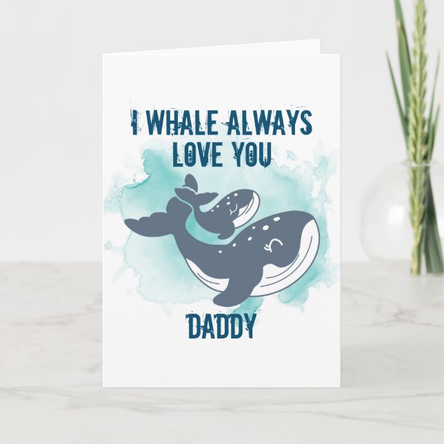 I Whale Always Love You Customisable Thank You Car Card (Front)