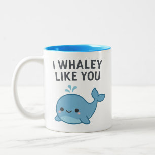 I Whaley Like You – Cute Whale Pun Two-Tone Coffee Mug