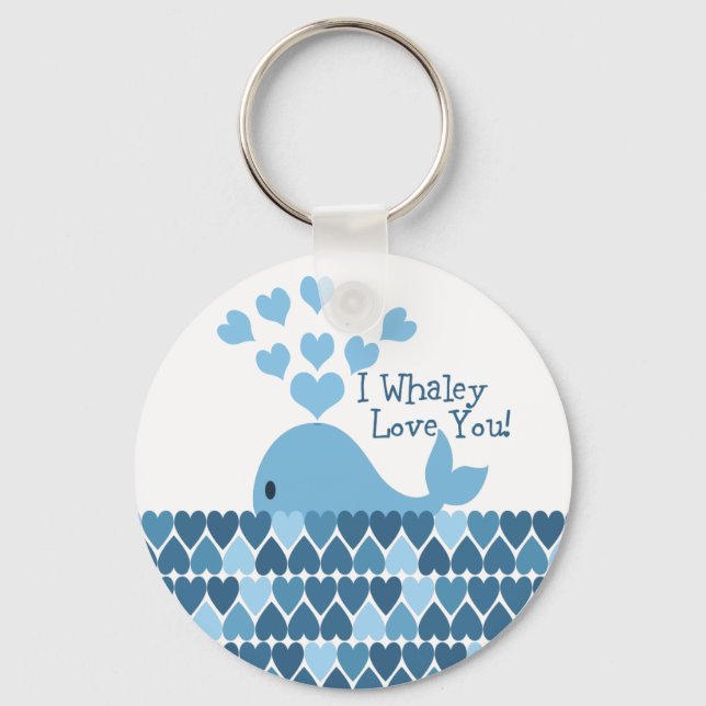 I Whaley Love You! Blue Key Ring (Front)
