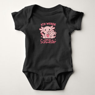 I Will Be Big Sister 2022 For Siblings axolotl Baby Bodysuit