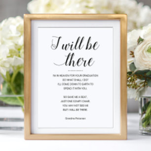 I Will Be There Memorial Chair Graduation Poster