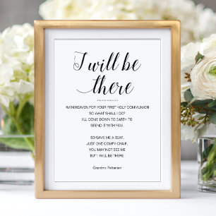 I Will Be There Memorial First Holy Communion Poster