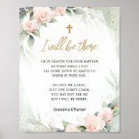 I Will Be There Pink Flowers Memorial Baptism