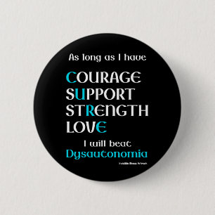 I Will Beat...Dysautonomia  6 Cm Round Badge