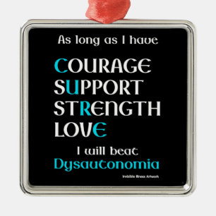I Will Beat...Dysautonomia Metal Tree Decoration