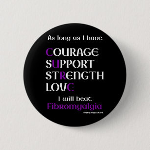 I will beat Fibro Pinback Button