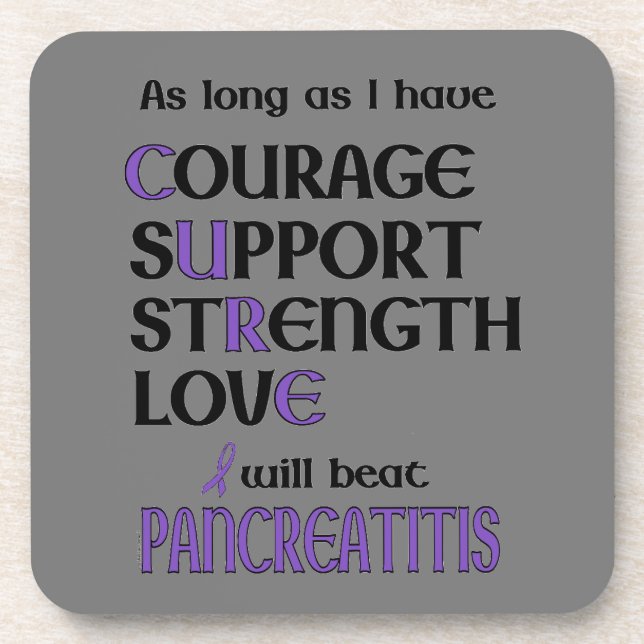 I Will Beat Pancreatitis Coaster (Front)