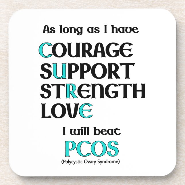 I will beat PCOS Coaster (Front)