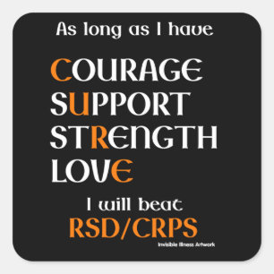 I Will Beat...RSD/CRPS Square Sticker