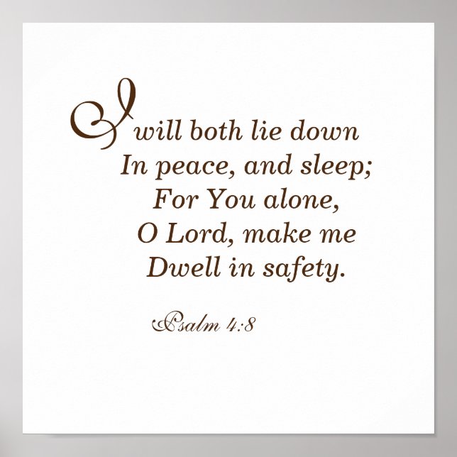 I will both lie down In peace, and sleep Poster (Front)